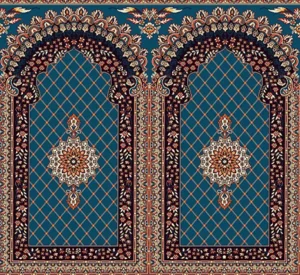فرش سجاده ای طرح لطیف آبی