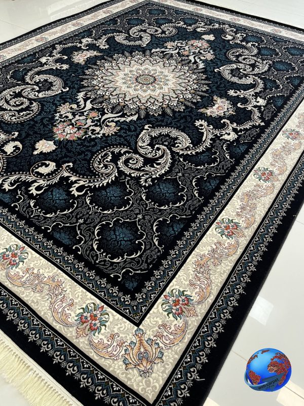 فرش روژین سورمه ای 700 شانه