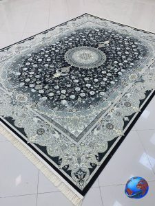 فرش طرح هالیوود سرمه ای 1200 شانه
