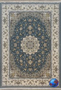 فرش محیا آبی اطلسی 1200گلبرجسته
