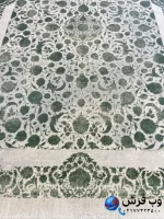 فرش افشان طرح رستا سبز و کرم 1200 شانه