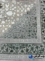 فرش وینتیج طوسی سبز رها 1200 شانه کاشان
