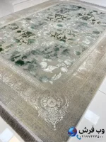 فرش وینتیج مدرن رمیصا طوسی سبز 1200 شانه