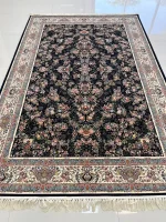 فرش طرح باغ گل سرمه ای1200 شانه