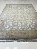 فرش طرح انوشا متالیک نقره ای 1200