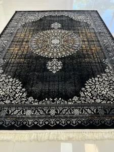 فرش طرح افشان سرمه ای صدرا 700 شانه ارزان قیمت