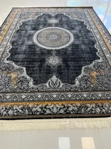 فرش طرح رایانا سرمه ای 700 شانه ارزان
