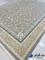 فرش افشان طوسی طلایی 1200 شانه طرح روژمان
