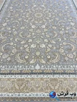 فرش افشان طوسی طلایی 1200شانه روژمان کاشان
