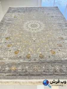 فرش افشان وینتیج طرح راحله سیلور 1200 شانه کاشان