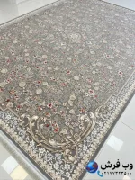 فرش 1200 شانه باغ بهشت رنگ نقره ای دردانه کاشان