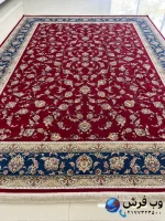 فرش افشان رنگ قرمز سلطنتی 700 شانه طرح شهره کاشان
