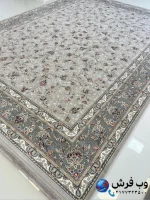 فرش افشان سلطنتی نقره ای 700شانه‌طرح شهره کاشان