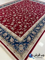 فرش افشان قرمز سلطنتی 700 شانه طرح شهره کاشان