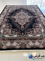 فرش 700 شانه کلاسیک سرمه ای طرح همتا