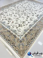 فرش افشان 1200 شانه طرح روژان سفید