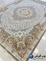 فرش 1500 شانه گل برجسته فیلی طرح دل آرام کاشان