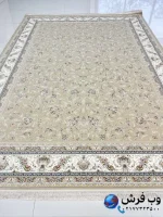 فرش افشان روژین رنگ بژ 1500شانه کاشان