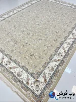 فرش افشان روژین طرح بژ 1500شانه کاشان