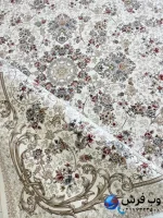 فرش باغ بهشت افشان طرح پروا رنگ کرم 1200شانه کاشان