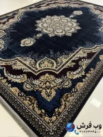 فرش پتینه 700 شانه رنگ سرمه ای طرح ساتین