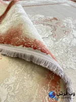 فرش پتینه رنگ طوسی قرمز هلن 1200 شانه کاشان