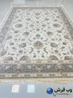 فرش کاشان طرح افشان سلطنتی کرم طرح ژولیت 1200 شانه