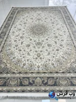 فرش کرم ترنج دار طرح پروانه 1200شانه