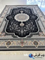 فرش 1200شانه سرمه ای سرور کاشان