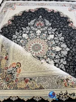 فرش رنگ مشکی 700شانه طرح کیا کاشان