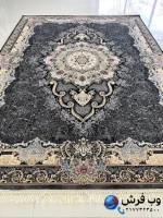 فرش سرمه ای 700شانه طرح درسا کاشان
