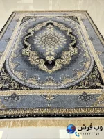 فرش طرح کارن سرمه ای 500 شانه
