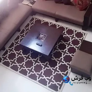 فرش مربع جدید و مدرن 3 در 3 کاشان بدون حاشیه