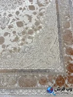 فرش وینتیج رنگ کرم طلایی طرح مکس 1200شانه کاشان