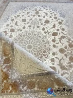 فرش وینتیج کرم طلایی طرح مکس 1200شانه کاشان
