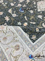 فرش 1700 شانه طرح ایتک زغالی کاشان
