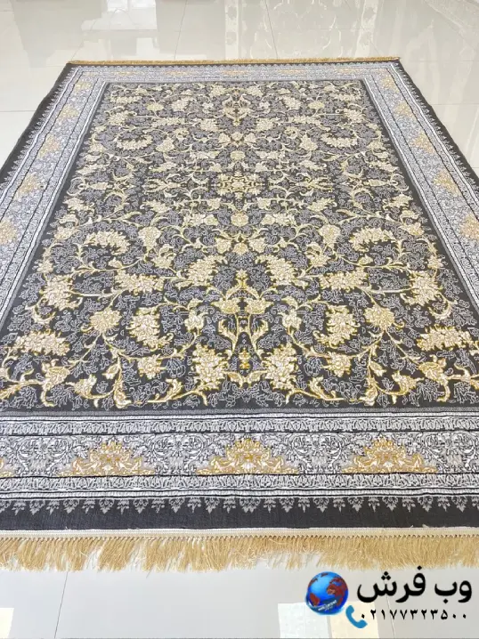 فرش 500 شانه افشان طرح نگاره رنگ فیلی کاشان