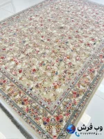 فرش افشان 1200 شانه طرح پردیس نقره ای کاشان