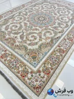 فرش ترنج نقره ای 1200شانه کاشان