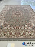 فرش طرح دستباف ماهان رنگ طوسی 1200 شانه کاشان
