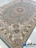 فرش ماشینی طرح دستباف ماهان طوسی 1200 شانه