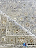 فرش افشان رنگ کرم سلطان آبادی 1200شانه کاشان