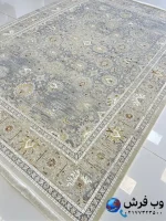 فرش افشان رنگ کرم طرح سلطان آبادی 1200شانه کاشان