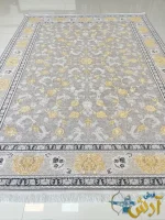 فرش طوسی گل برجسته ساره 700شانه کاشان