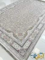 فرش افشان نقره ای 1500 شانه طرح دلوین کاشان