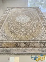 فرش بژ 1200شانه طرح شاهانه کاشان
