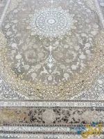 فرش بژ طلایی 1200شانه شاهانه کاشان