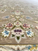 فرش رنگ شکلاتی 1500 شانه افشان طرح کژال