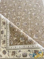 فرش رنگ شکلاتی 1500 شانه افشان طرح کژال کاشان