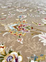 فرش رنگ شکلاتی 1500 شانه افشان کژال کاشان